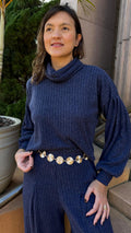 Blusa Petrópolis Golão Tricot Azul