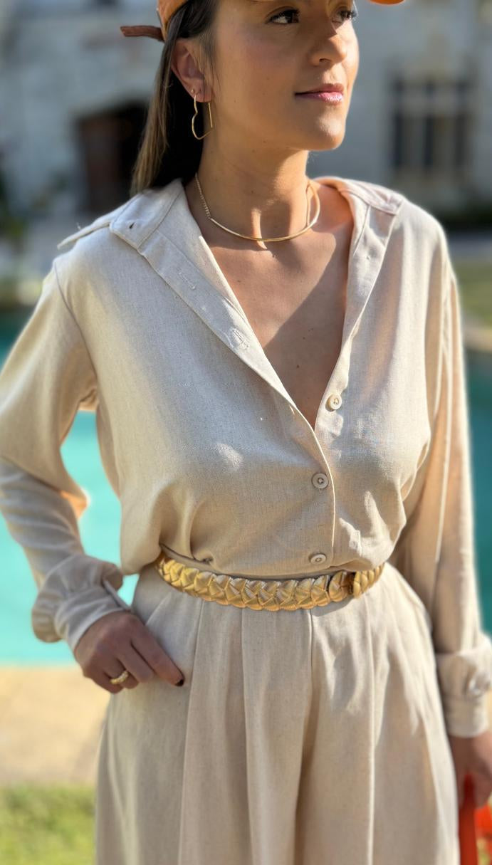 Camisa Oversized Linho Cru