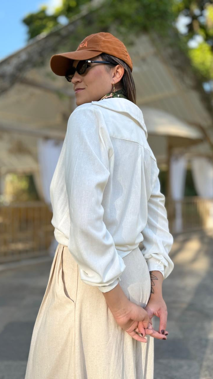 Camisa Oversized Linho Branca