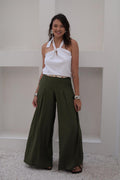 Pantalona Laranjeiras Linho Verde Militar