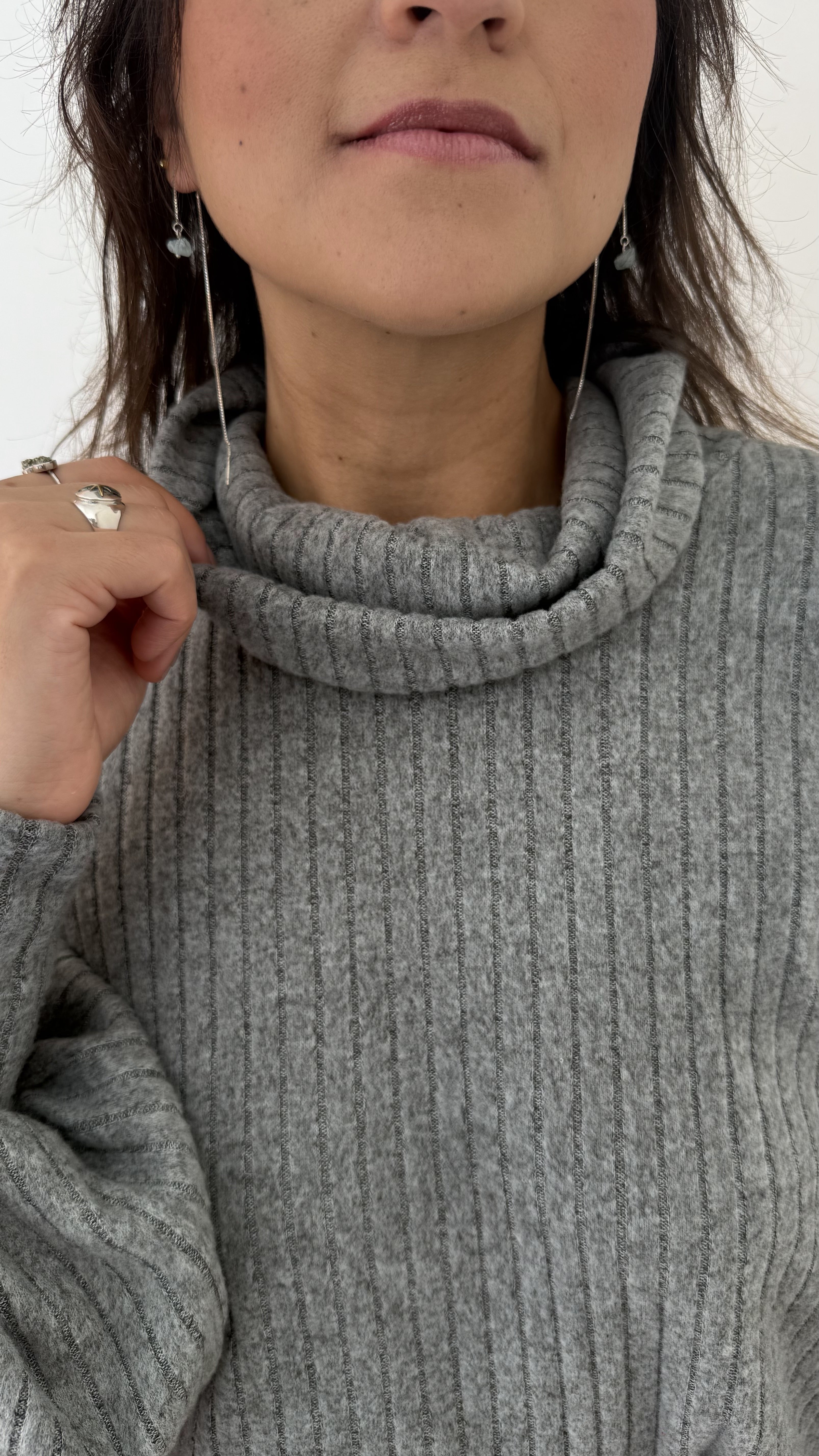 Blusa Petrópolis Golão Tricot Cinza