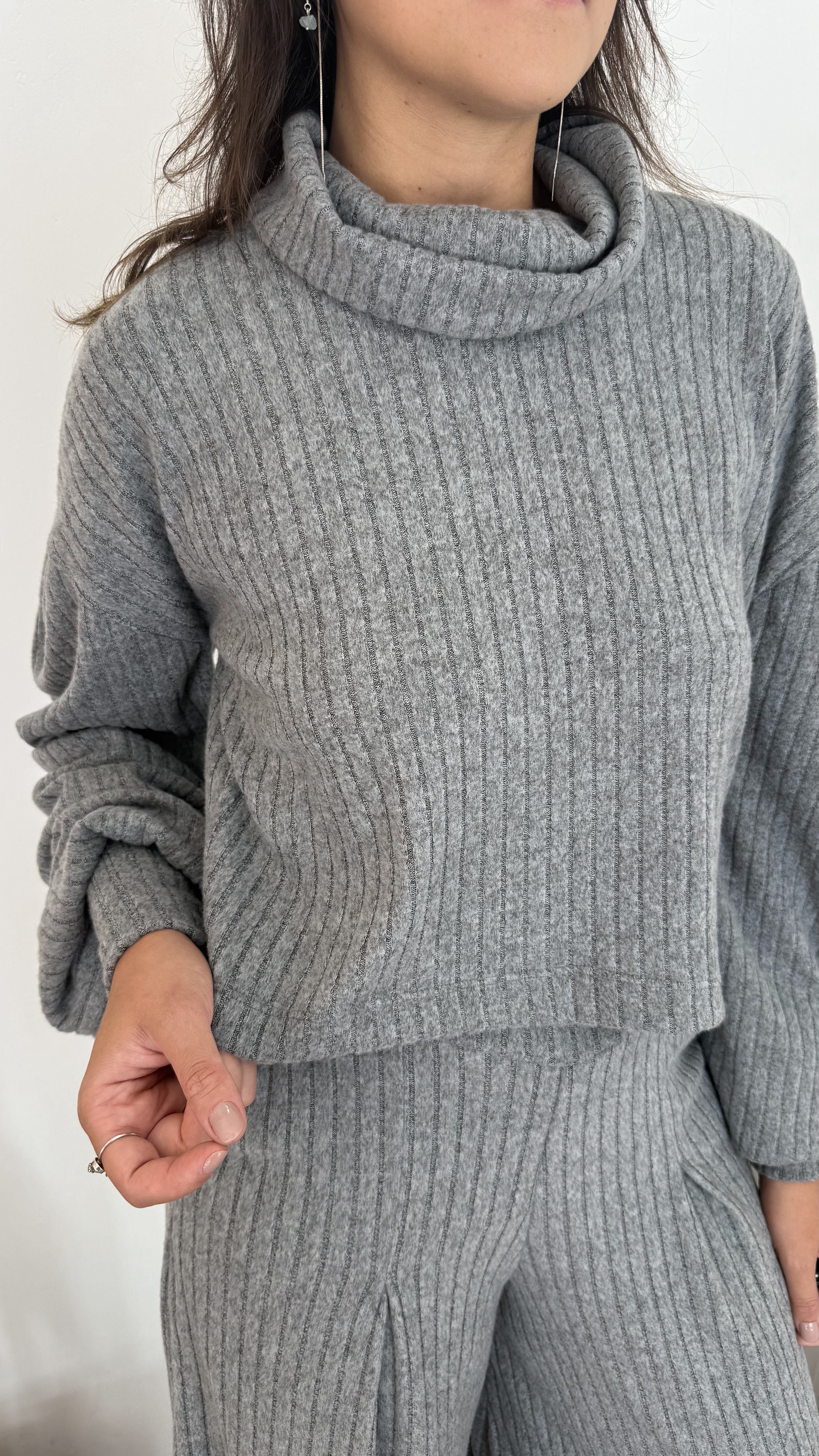 Blusa Petrópolis Golão Tricot Cinza