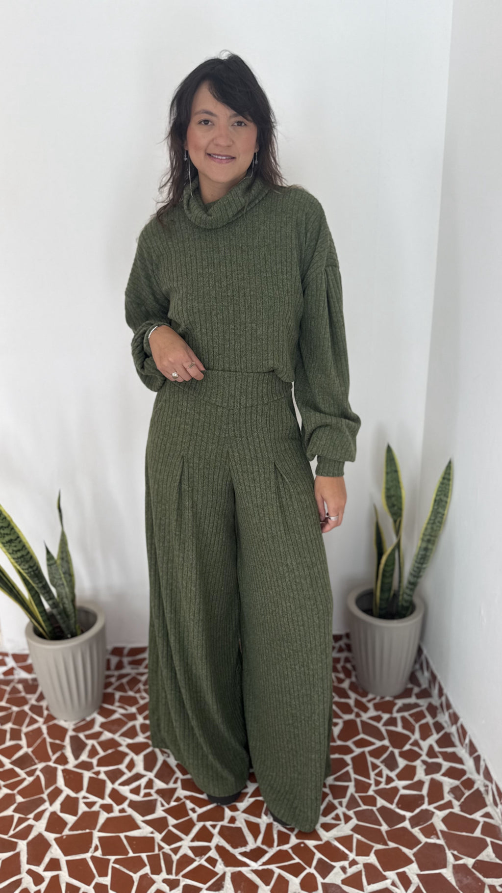 Pantalona Benfica Malha Tricot Verde