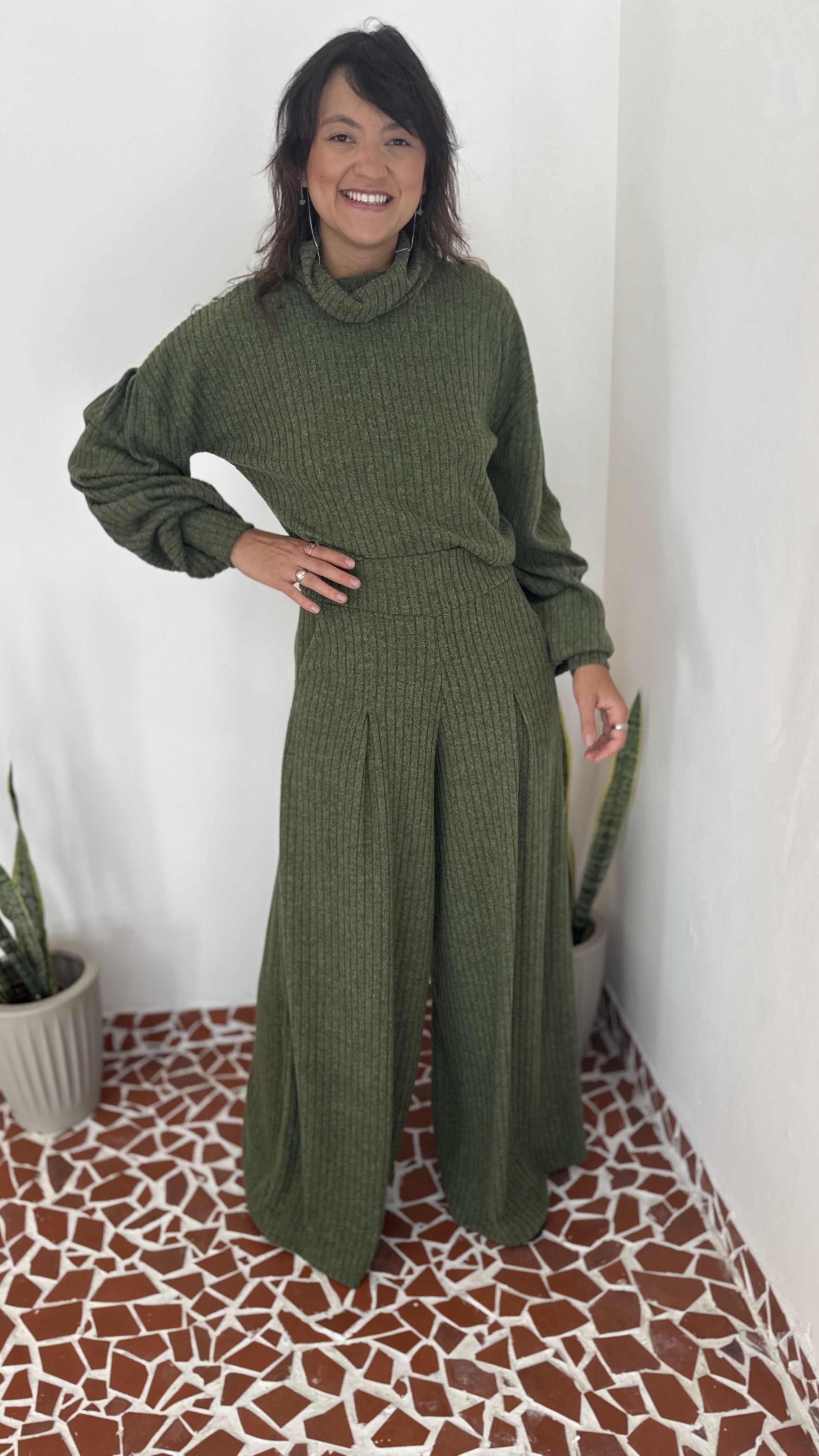 Pantalona Benfica Malha Tricot Verde