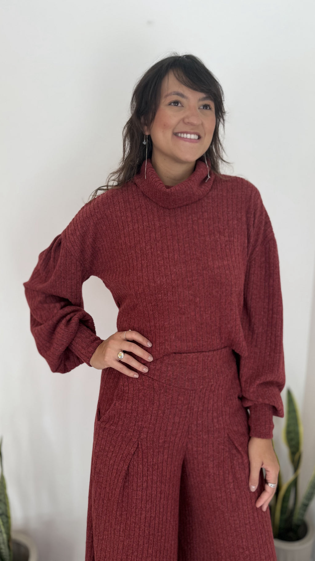 Blusa Petrópolis Golão Tricot Marsala