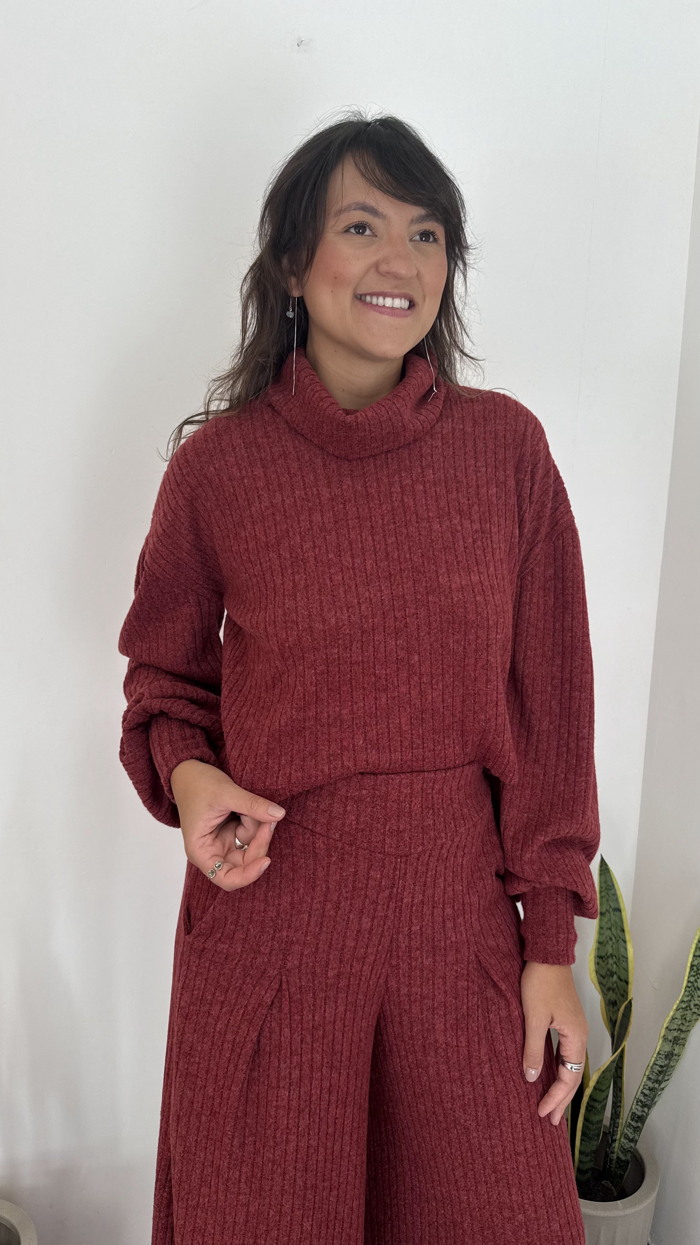 Blusa Petrópolis Golão Tricot Marsala