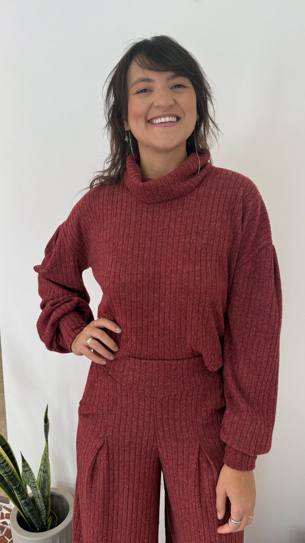 Blusa Petrópolis Golão Tricot Marsala