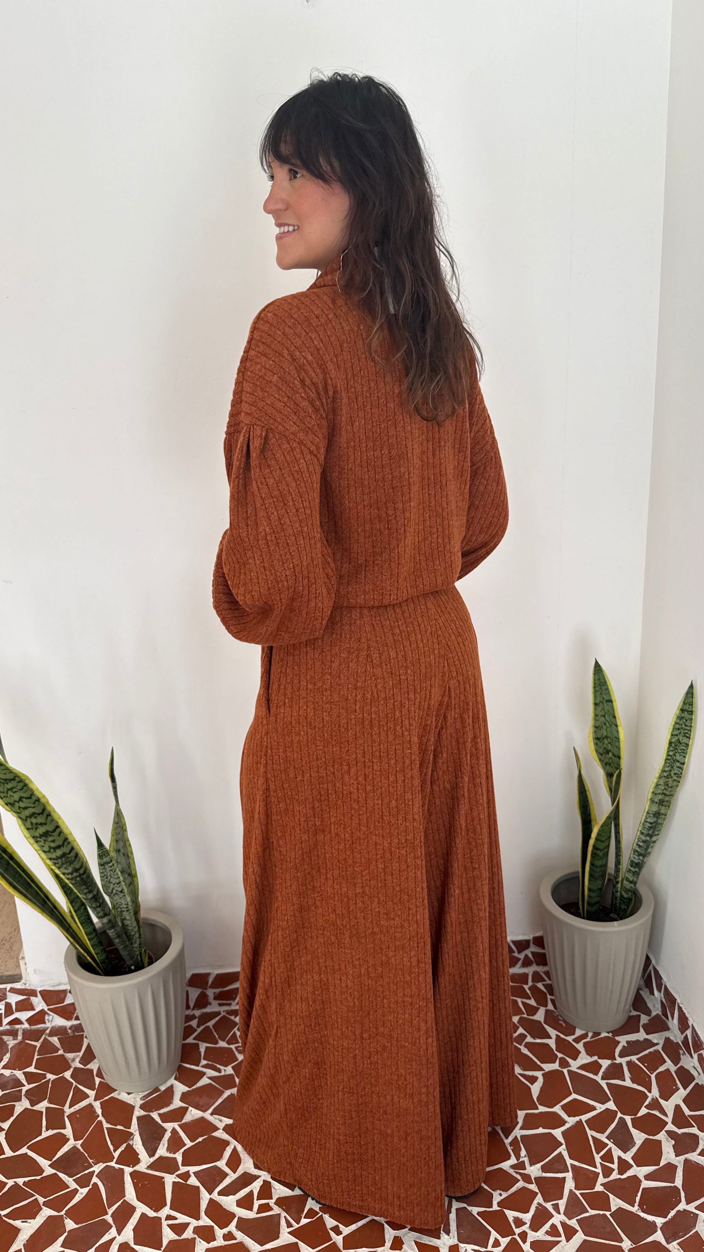Pantalona Benfica Malha Tricot Terra
