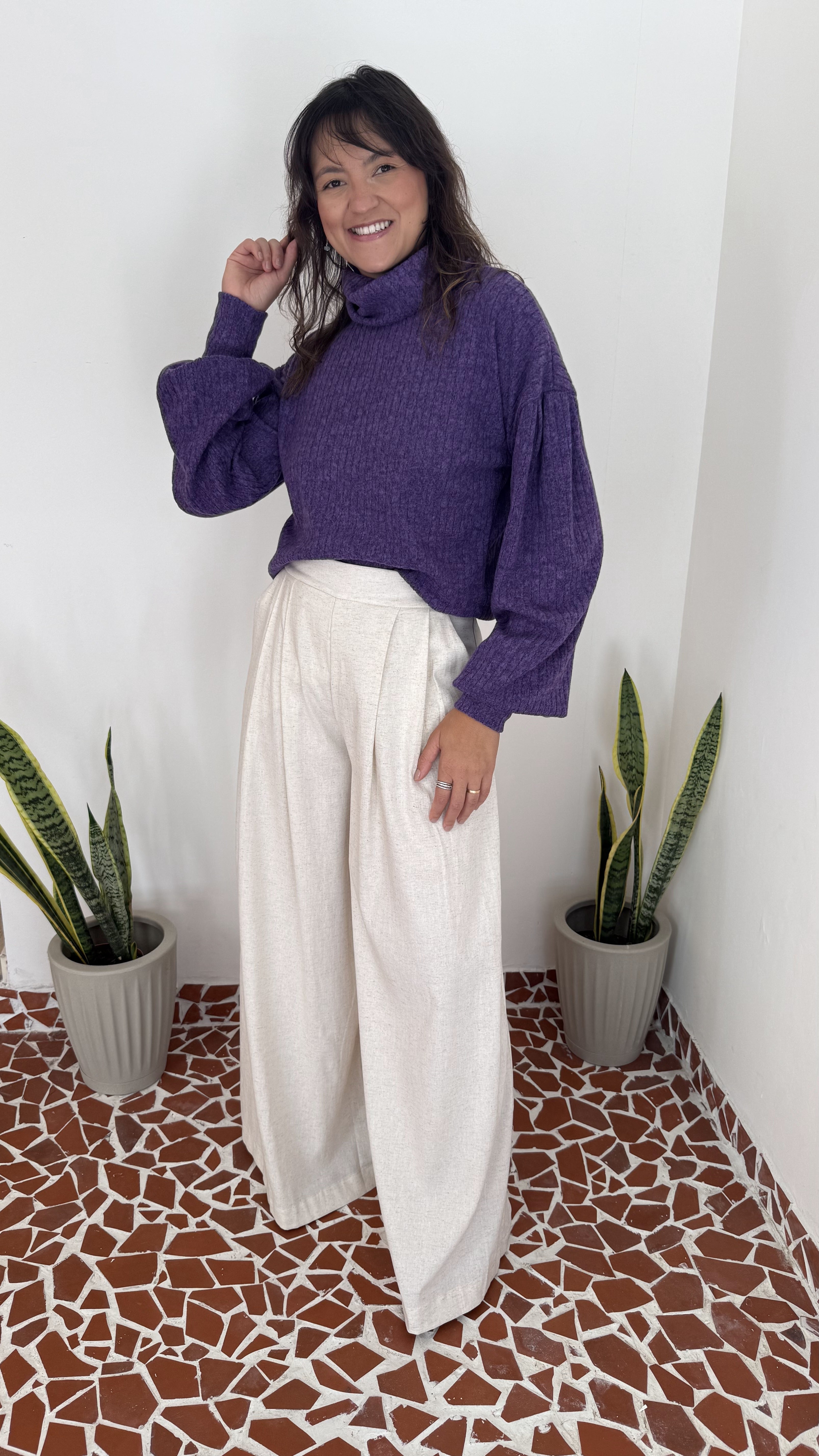 Blusa Petrópolis Golão Tricot Roxo