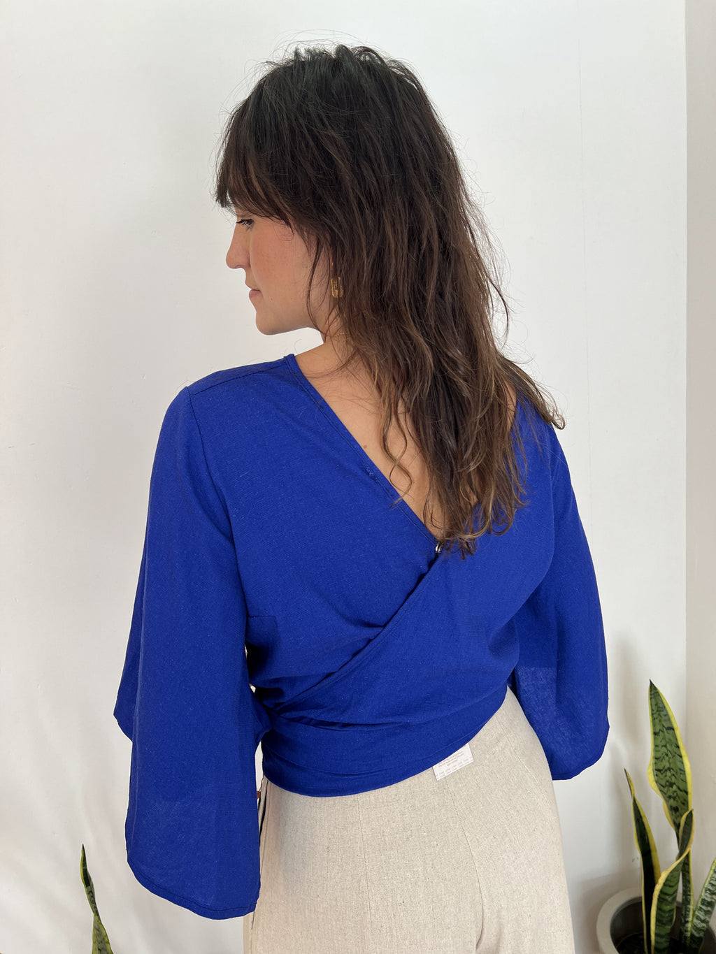 Blusa Tijuca Manga Kimono Azul Royal