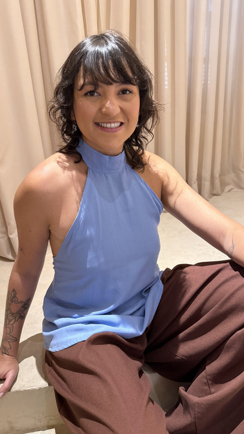 Blusa Jeri Dupla Face Maçã/Azul Bebê