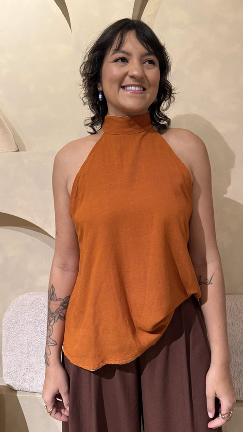 Blusa Jeri Dupla Face Terra/Crema