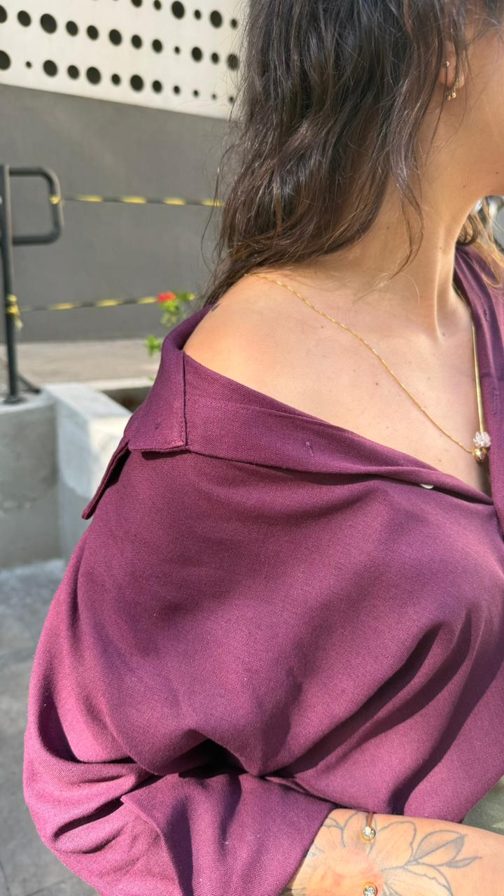 Camisa Linho Berinjela
