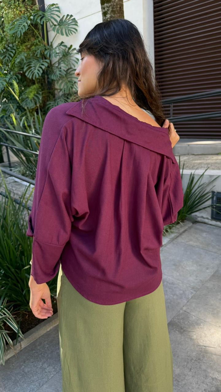 Camisa Linho Berinjela