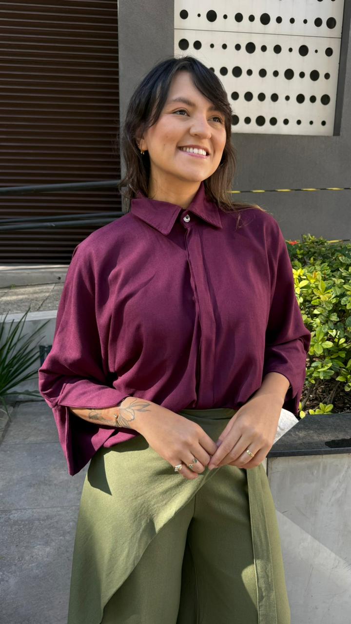 Camisa Linho Berinjela