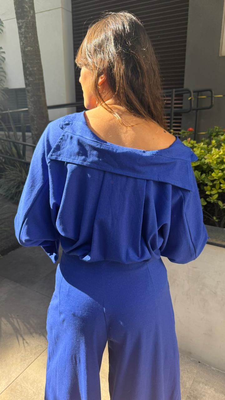Camisa Linho Azul Royal