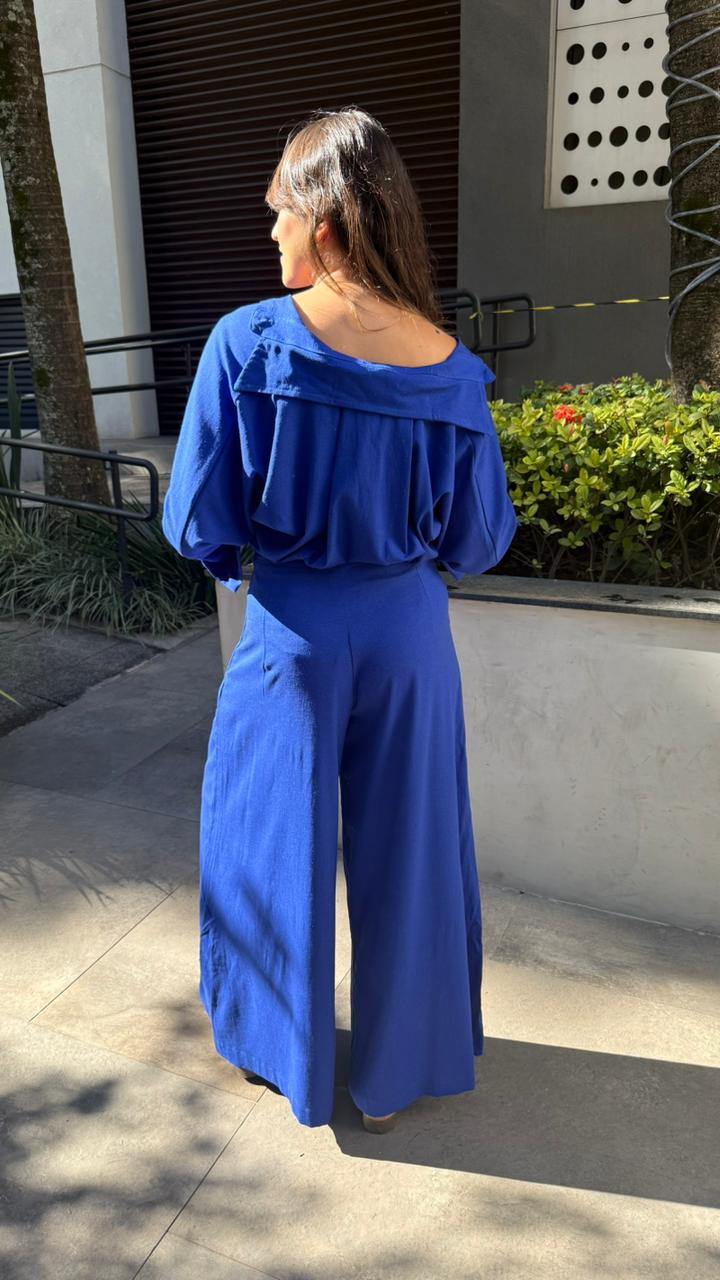 Camisa Linho Azul Royal