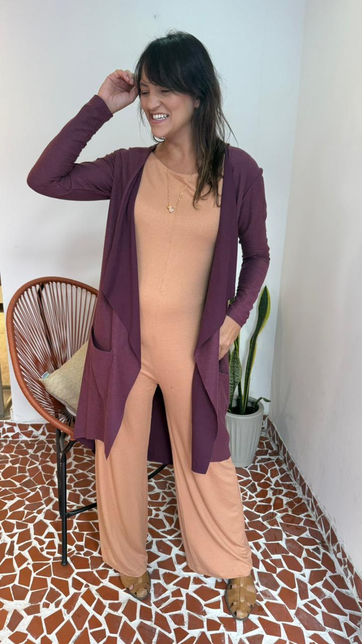 Maxi Cardigan Berinjela