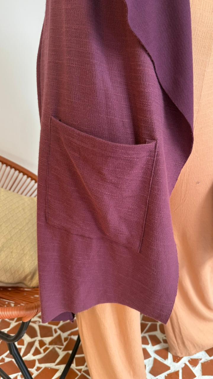 Maxi Cardigan Berinjela