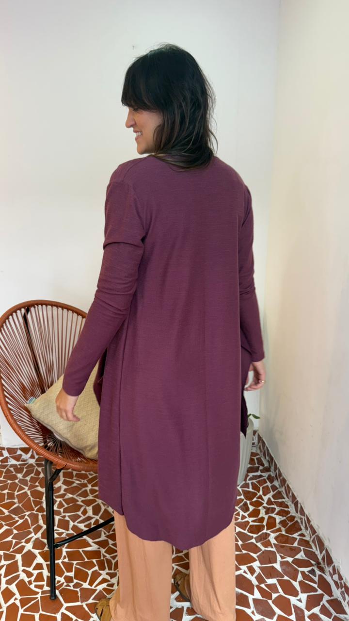 Maxi Cardigan Berinjela