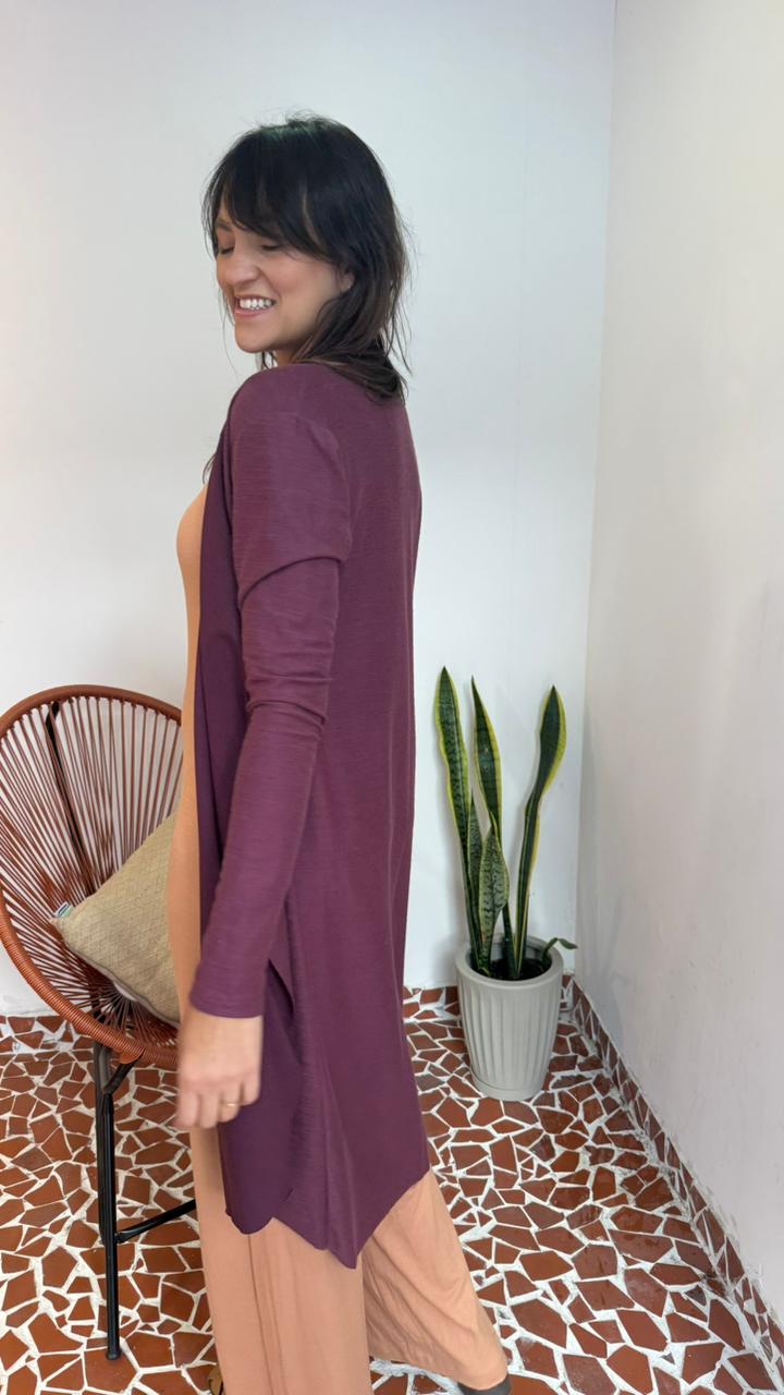 Maxi Cardigan Berinjela