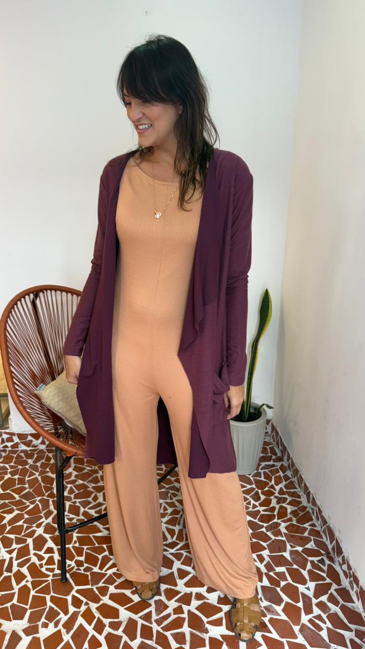 Maxi Cardigan Berinjela