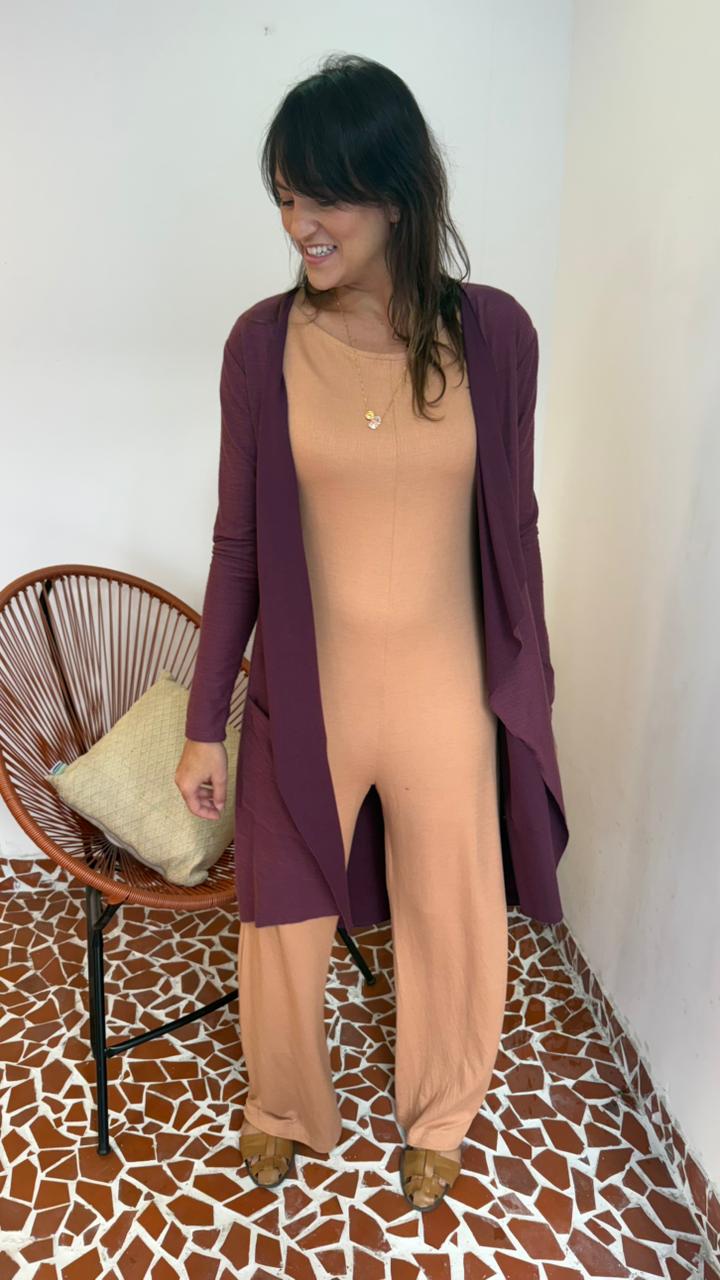 Maxi Cardigan Berinjela