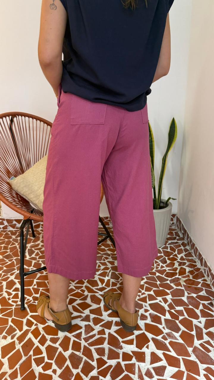 Pantacourt Meier Linho Fucsia