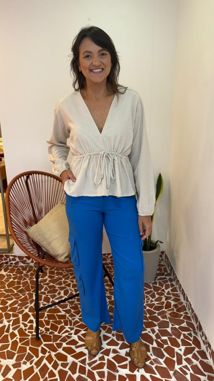 Calça Cargo Azul