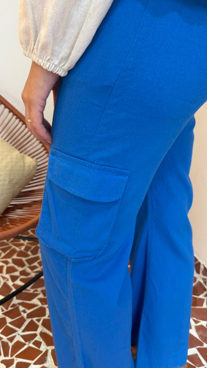 Calça Cargo Azul
