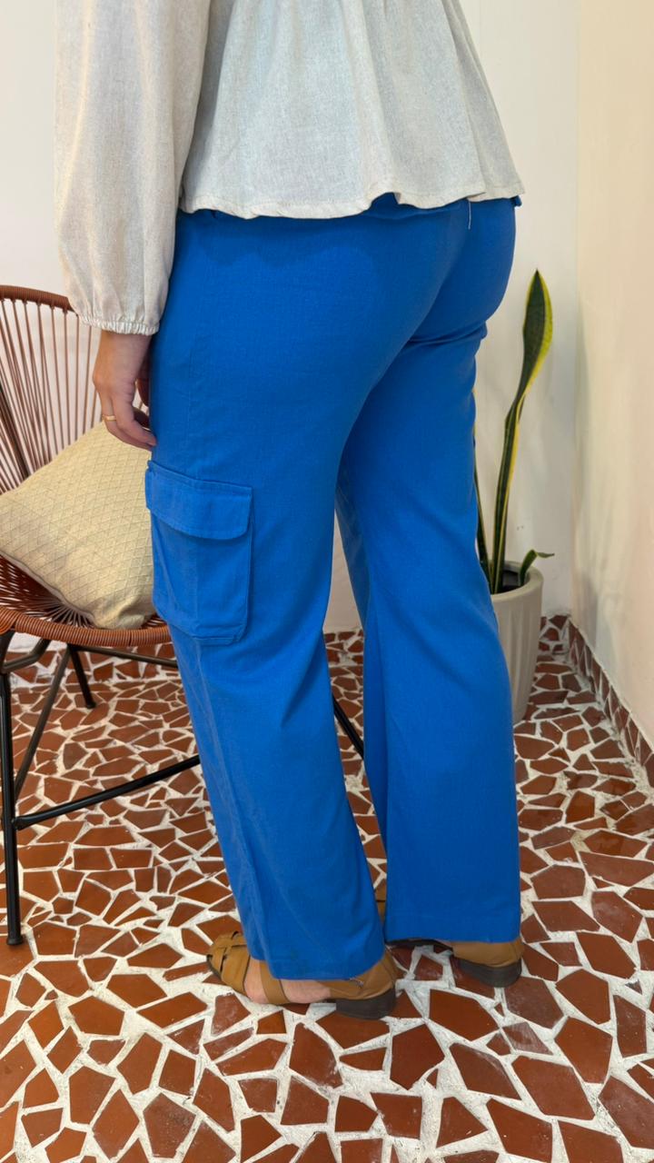 Calça Cargo Azul