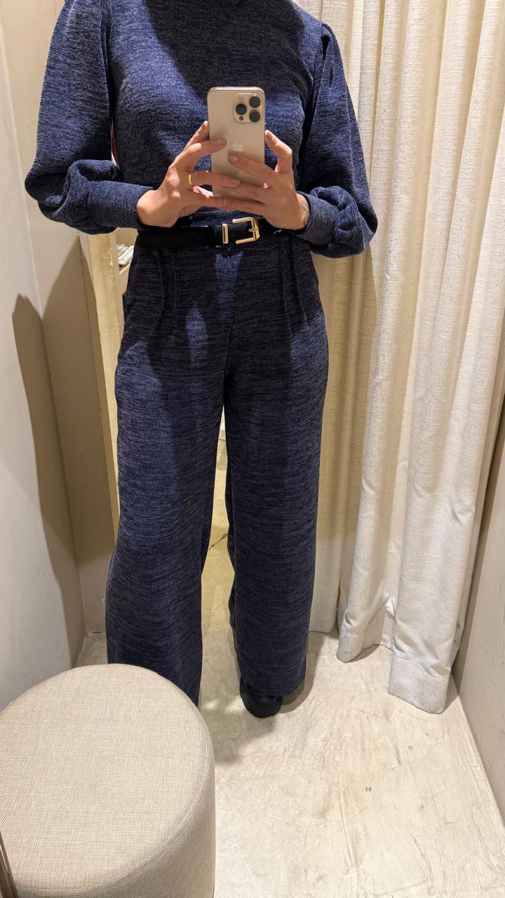 Pantalona Tricot Azul