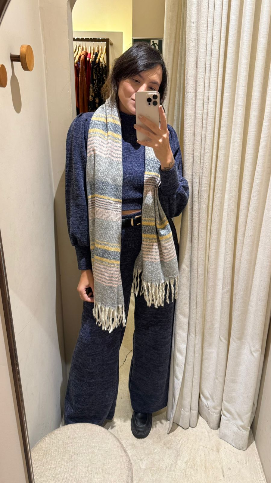 Pantalona Tricot Azul