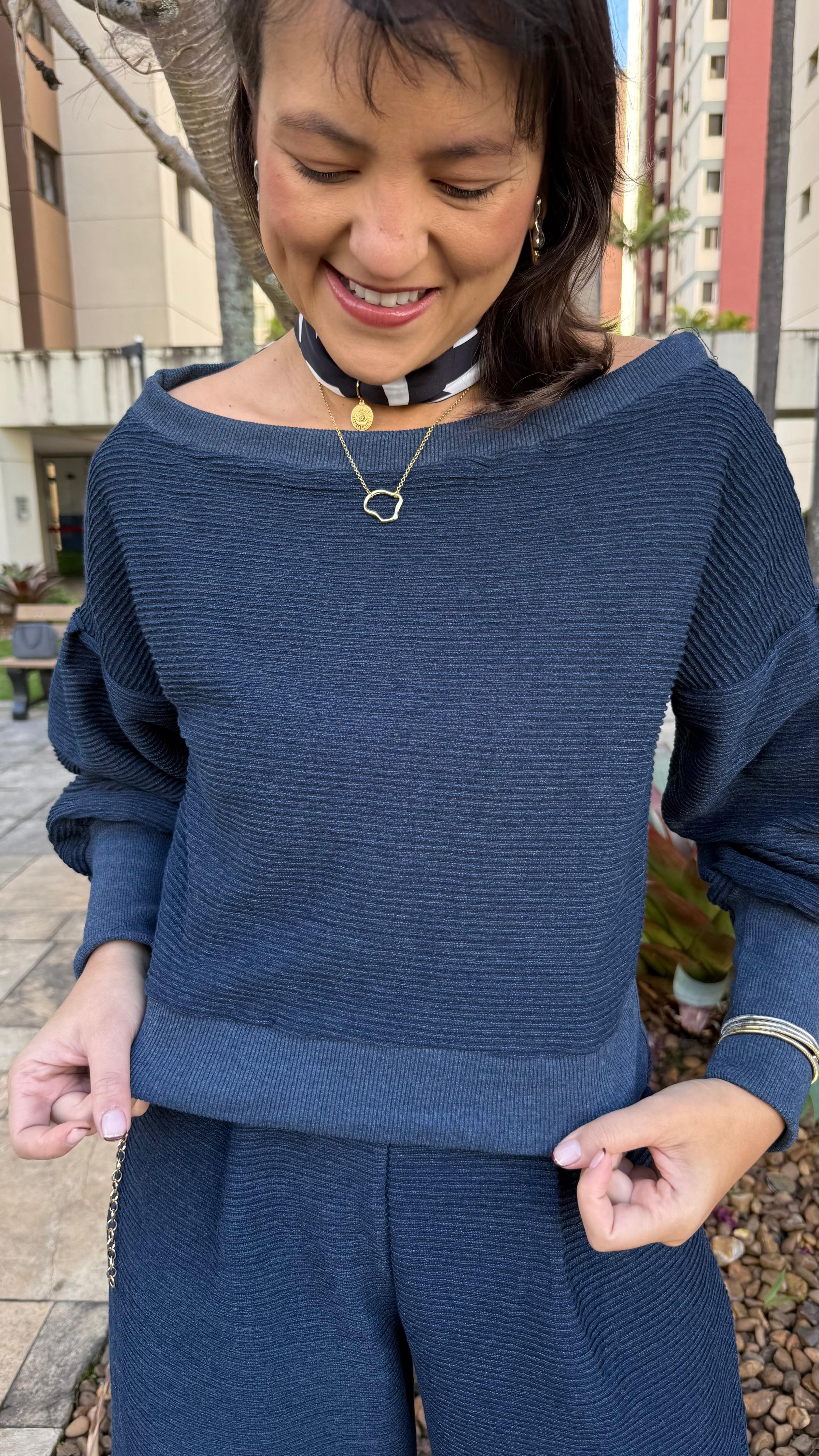 Blusa Classic Wave Azul Marinho