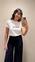 T-Shirt Brasil Bordada BRASIL Branca