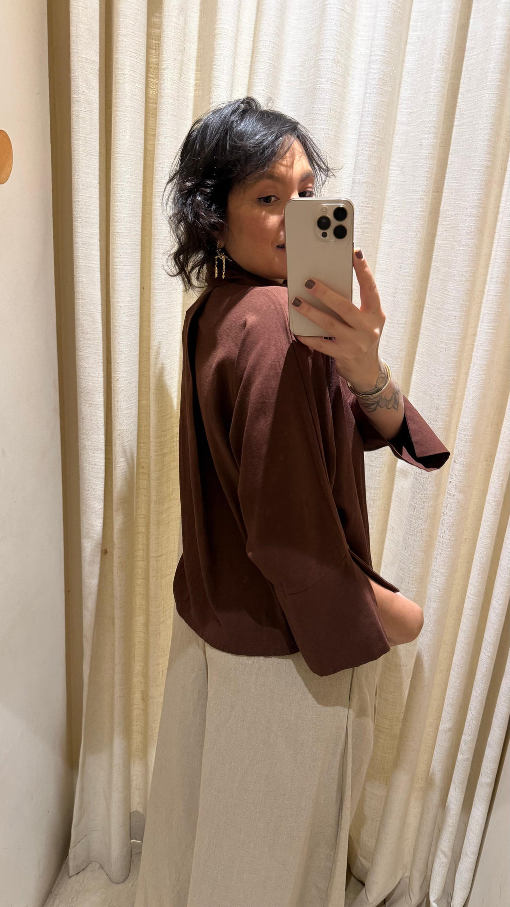 Camisa Linho Marrom