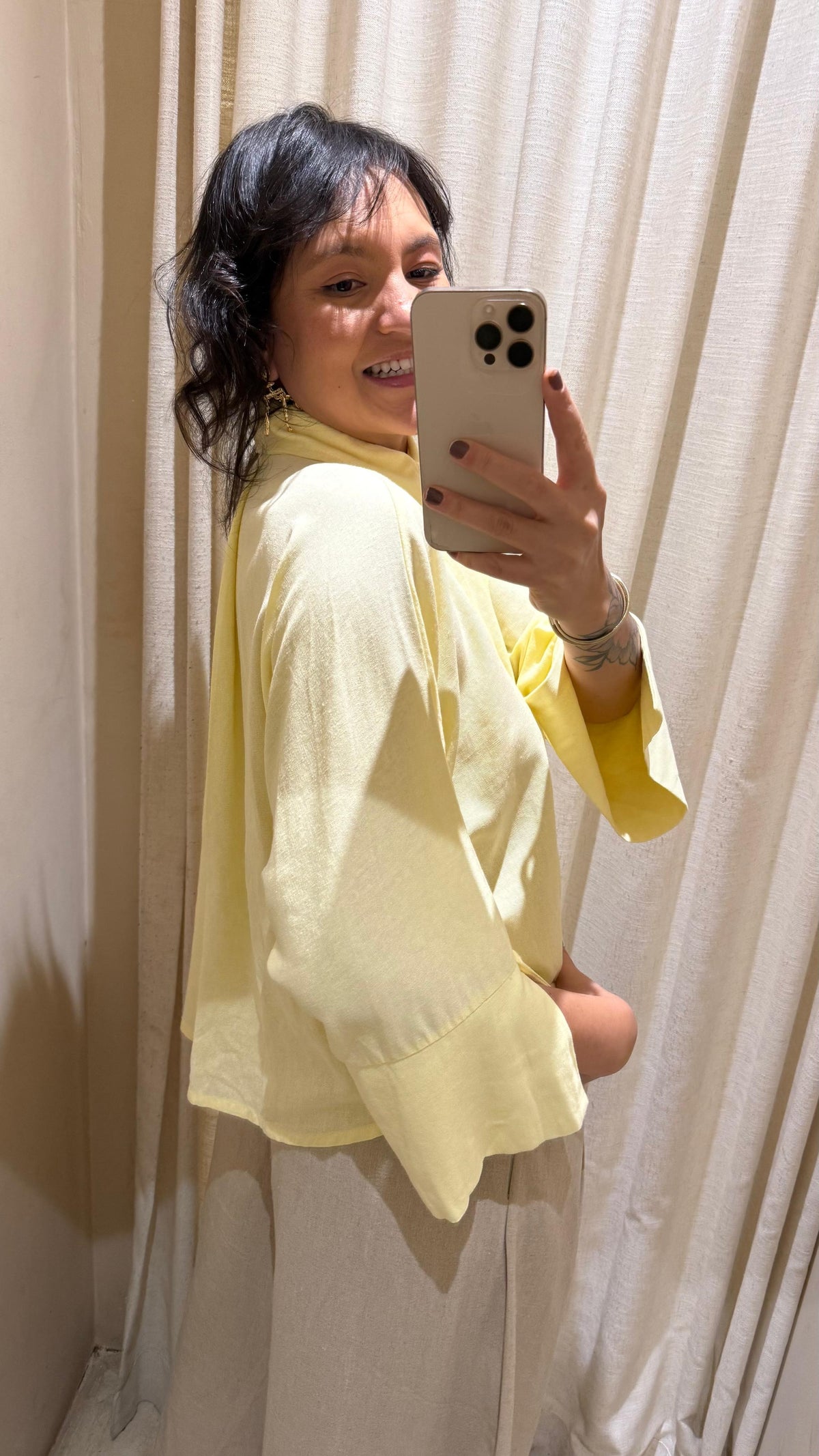Camisa Linho Amarela