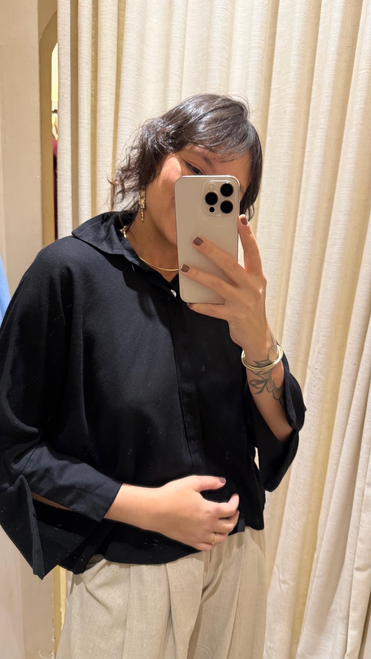 Camisa Linho Preta