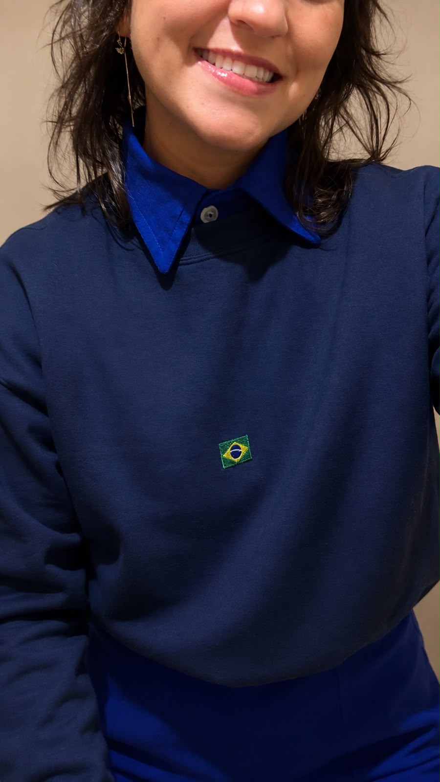 Moletom Brasil Unissex Azul Marinho